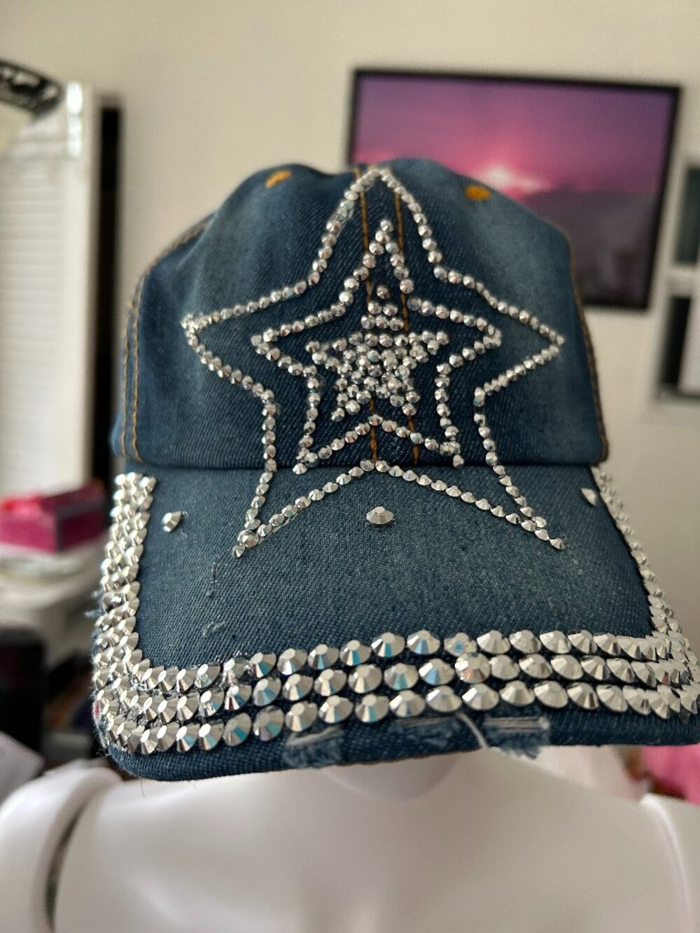 Silver Star Denim Baseball Cap - New O/S